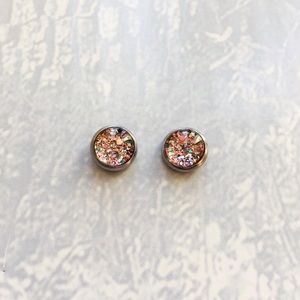 Pink Confetti Glitter Earrings